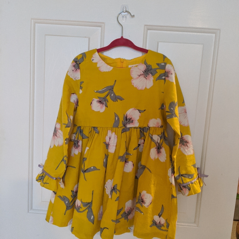 Dark yellow long sleeve dress